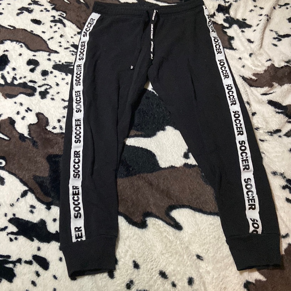 Justice soccer sweatpants.